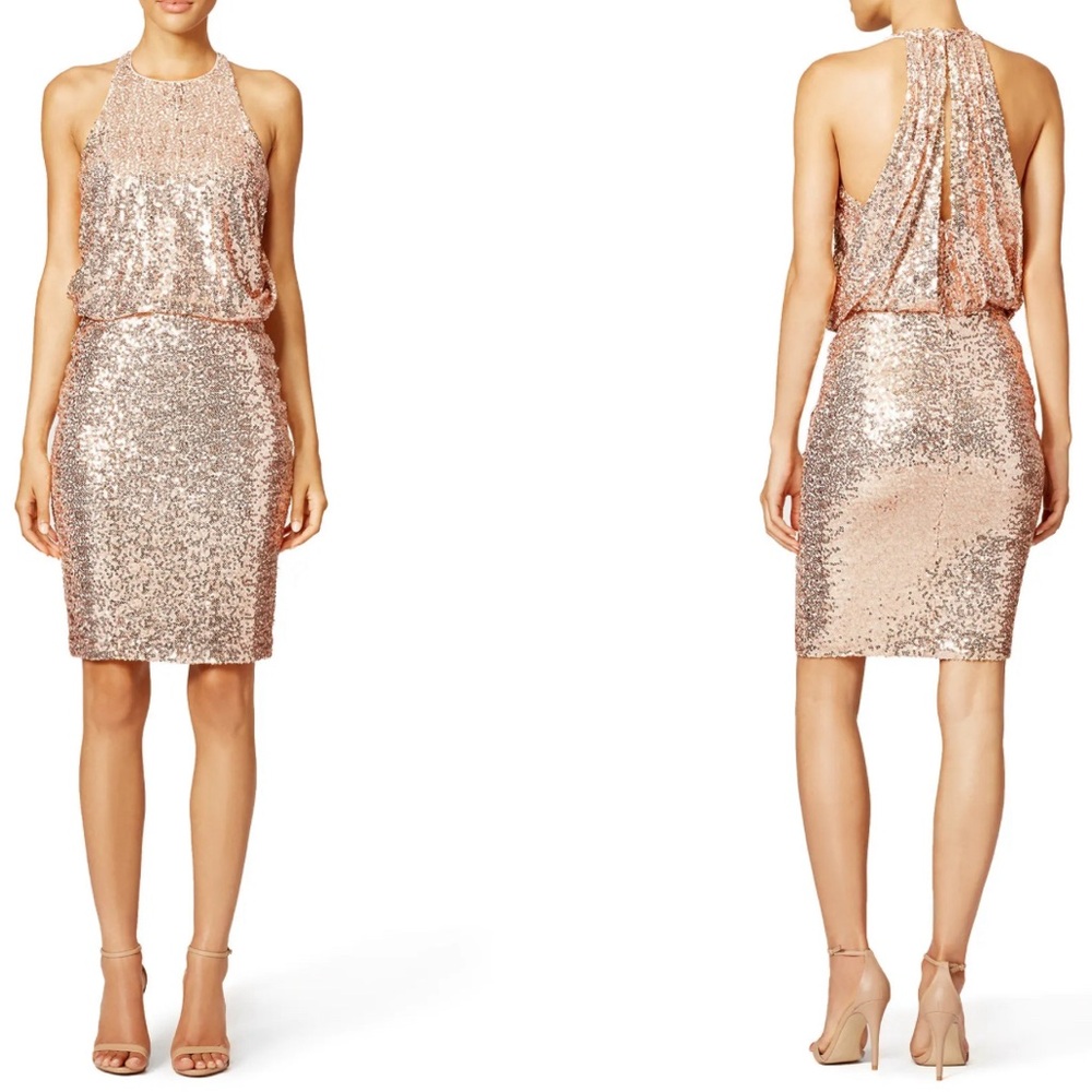 ✨BNWT Racerback body-skimming Badgley Mischka sequined dress.✨ Holiday party/NYE